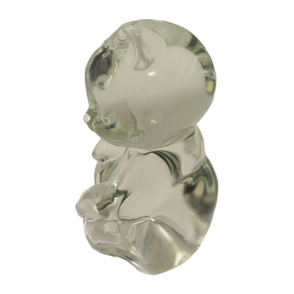 Fenton Clear Glass Bear Figurine Cute Crystal Style Collectible Home Decor 3in